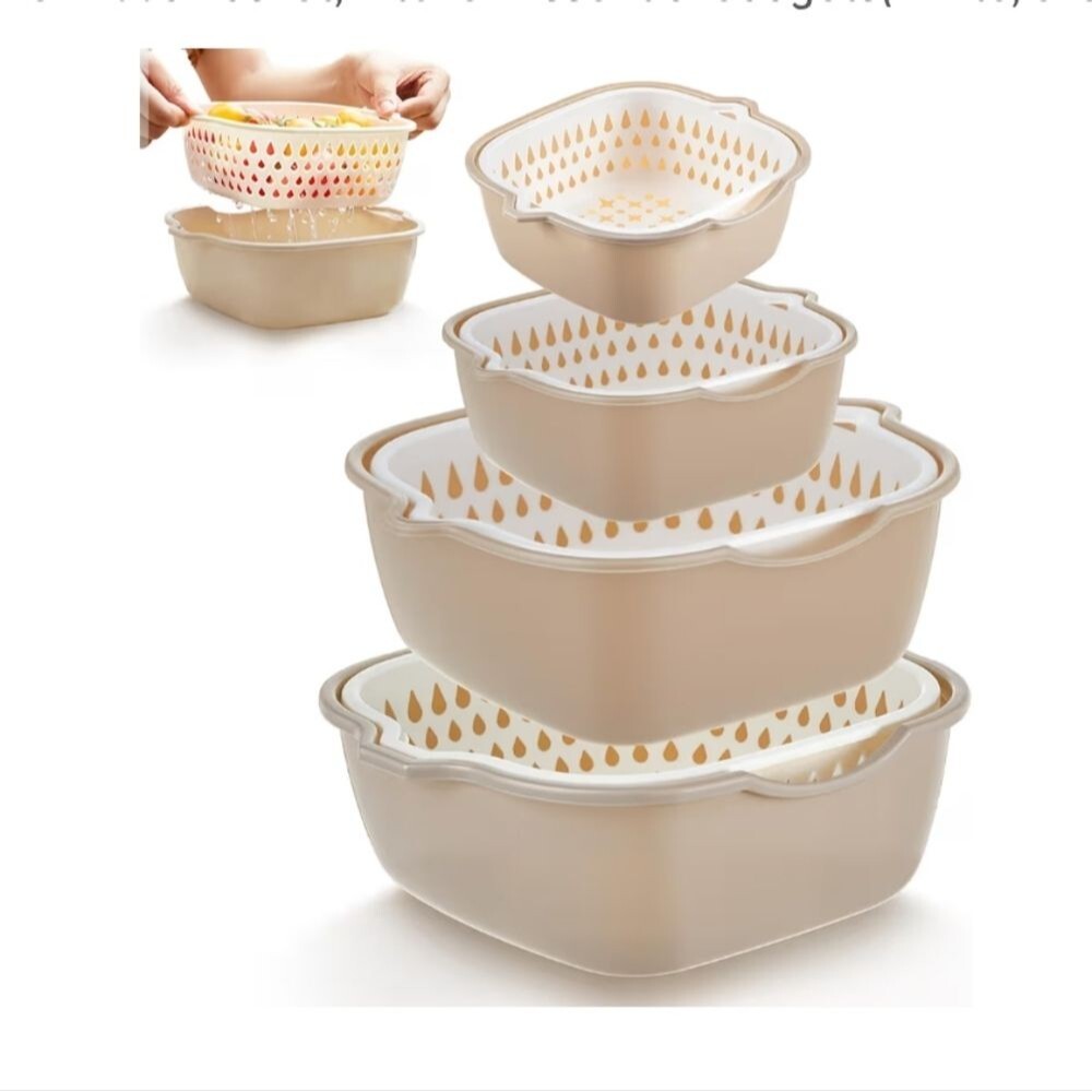 8 Pc Set Colanders With Bowls - Picture 1 of 2
